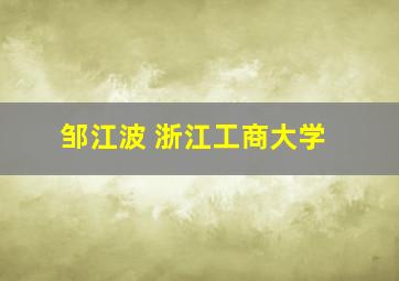 邹江波 浙江工商大学